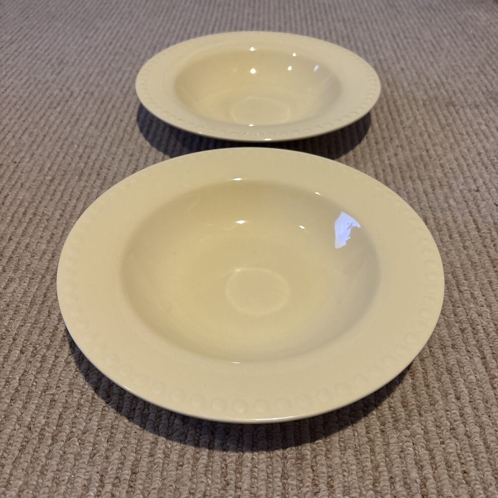 SET of 2 - Gail Pittman Hospitality Collection Bowls, Butter Cream 9.75”